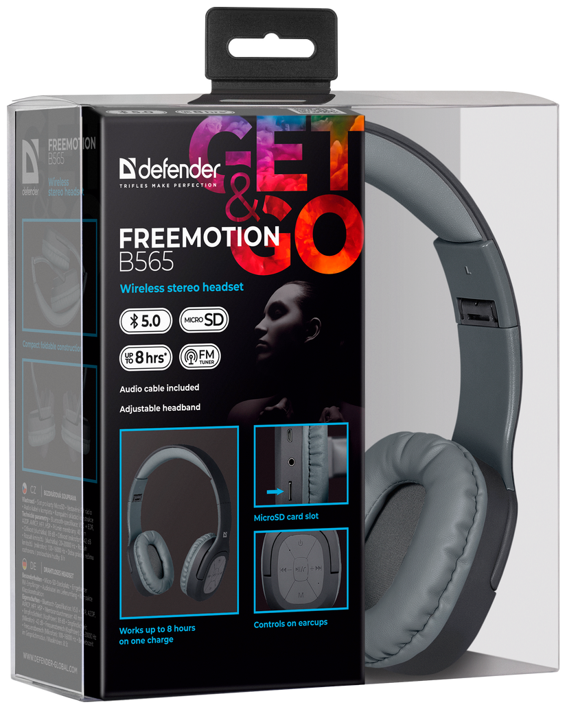 Наушники Defender FreeMotion B565 Grey (63565) - фото №8