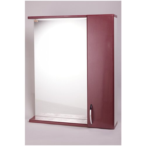Зеркало-шкаф Стиль-55 без светильника, правый, 55х14.6х74 см, цвет титан красный, Bestex