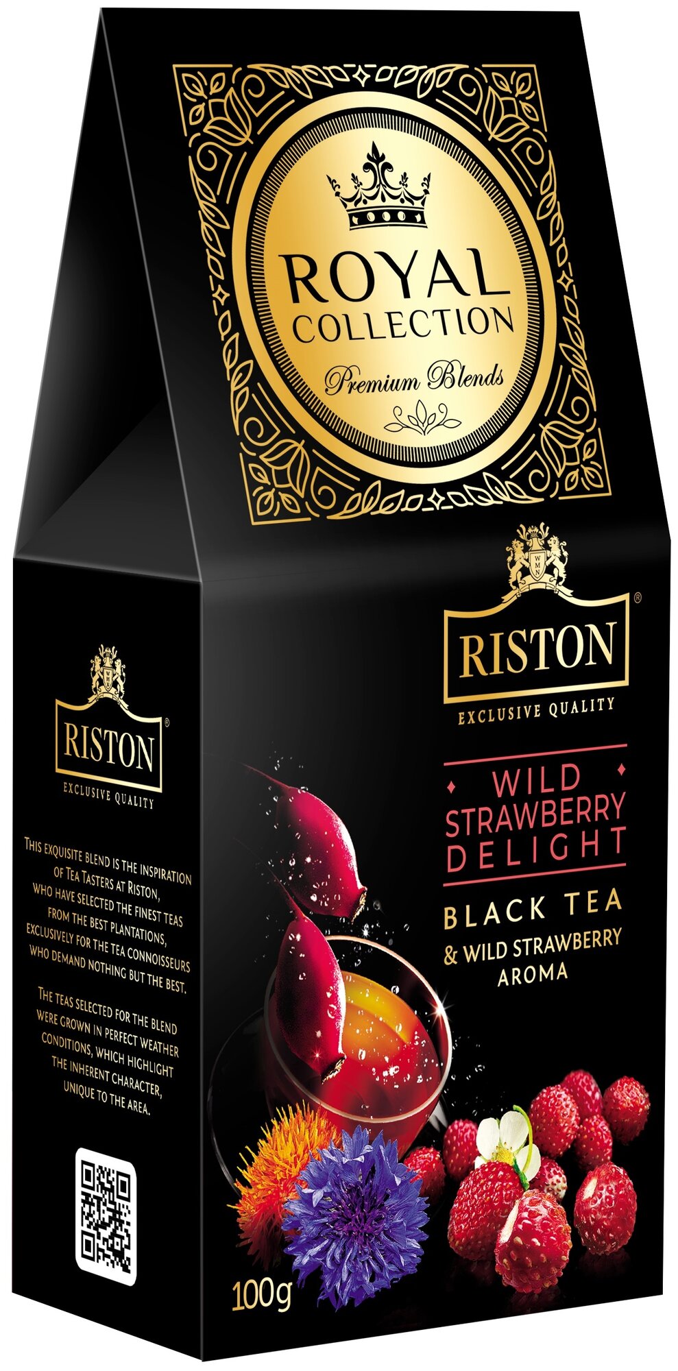 Чай Riston Royal Collection Wild Strawberry черный 100г - фотография № 1