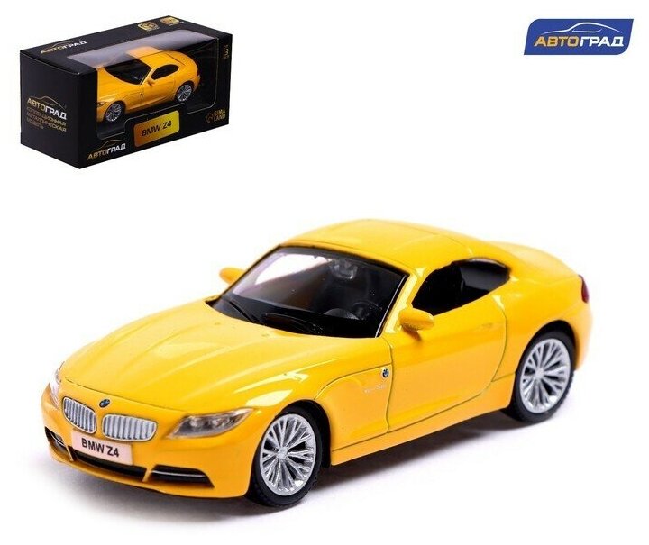 Машина металлическая BMW Z4, 1:43, цвет желтый