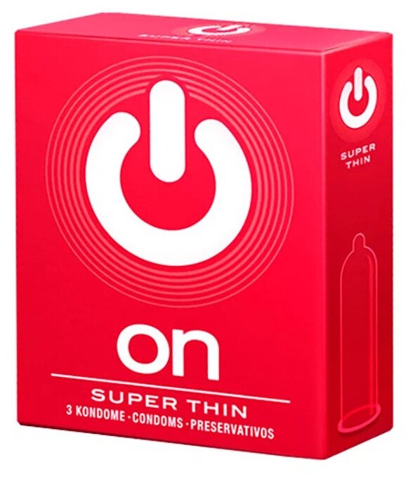 Презервативы "ON)" Super Thin №3 - супер тонкие (ширина 54mm)