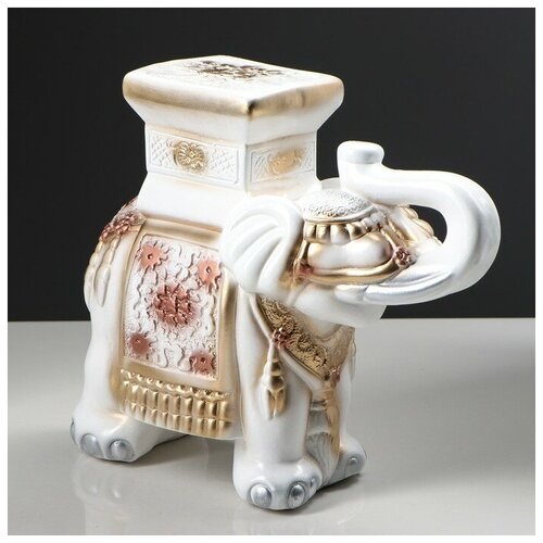 фото Подставка декоративная "индийский слон", белый mikimarket