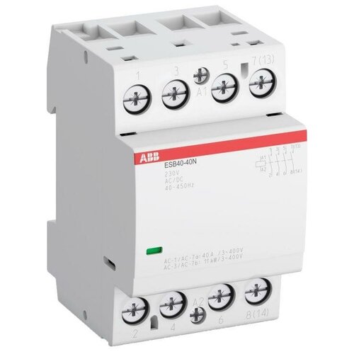 ABB Контактор ESB40-40N-06 модульный (40А АС-1 4НО) катушка 230В AC/DC ABB 1SAE341111R0640