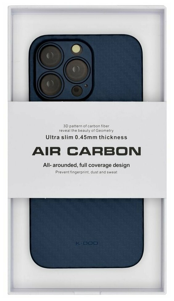 Чехол для iPhone 13 Pro AIR Carbon-Синий