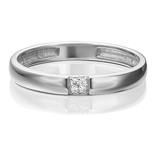 PLATINA jewelry Обручальное кольцо из белого золота с бриллиантом 01-1543-00-101-1120-30, размер 14