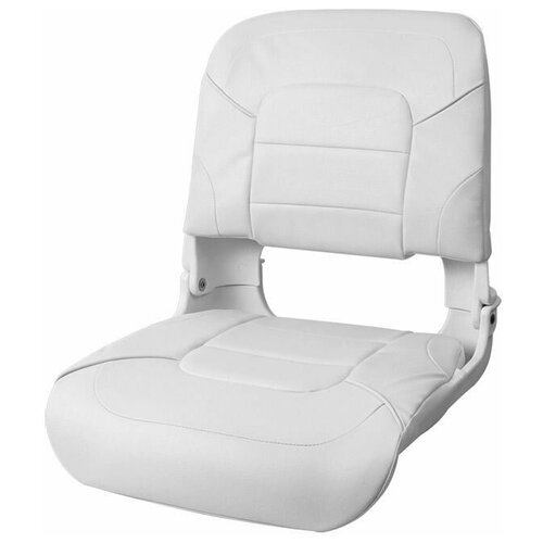 фото Сиденье пластмассовое складное с подложкой all weather high back seat, белое newstarmarine