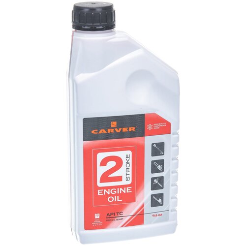 Масло для садовой техники Carver 2 Stroke Engine oil API TC, 0.946 л масло для садовой техники 3ton country 2 stroke semi synthetic tc 0 5 л