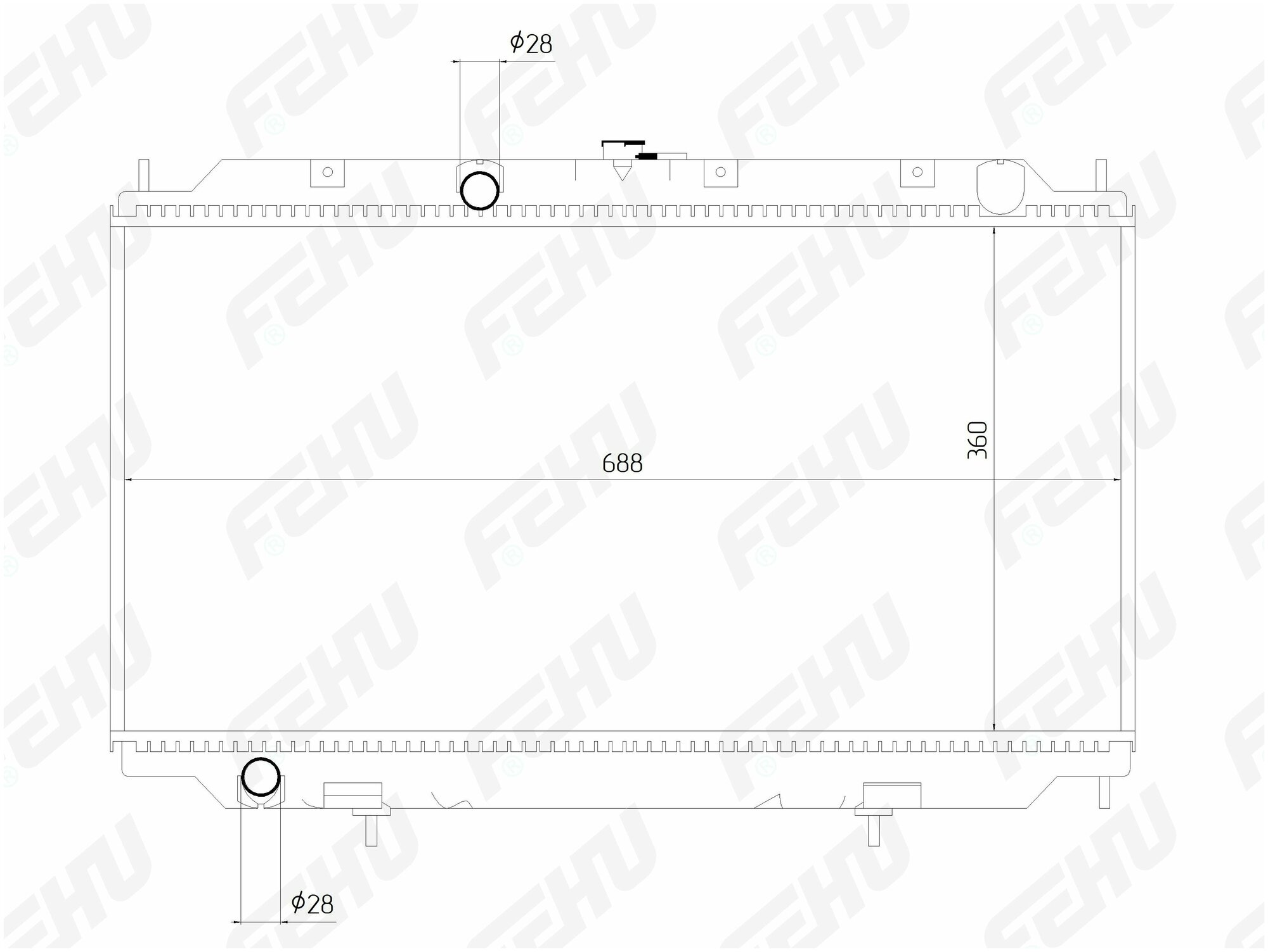 Радиатор охлаждения FEHU (феху) Nissan Almera N16/Primera P12 (00-) AT арт. 21460BM700; 21460BM702; 21460BM40A; 21460AV700