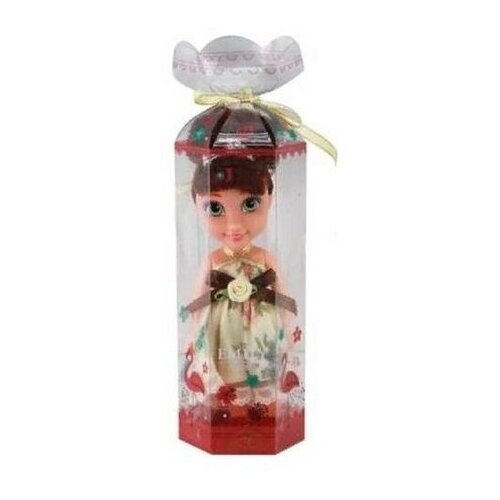 Кукла Emily мини в прозрачной коробочке (темные волосы, двухцветное платье) 16,5см ABtoys QJ086C