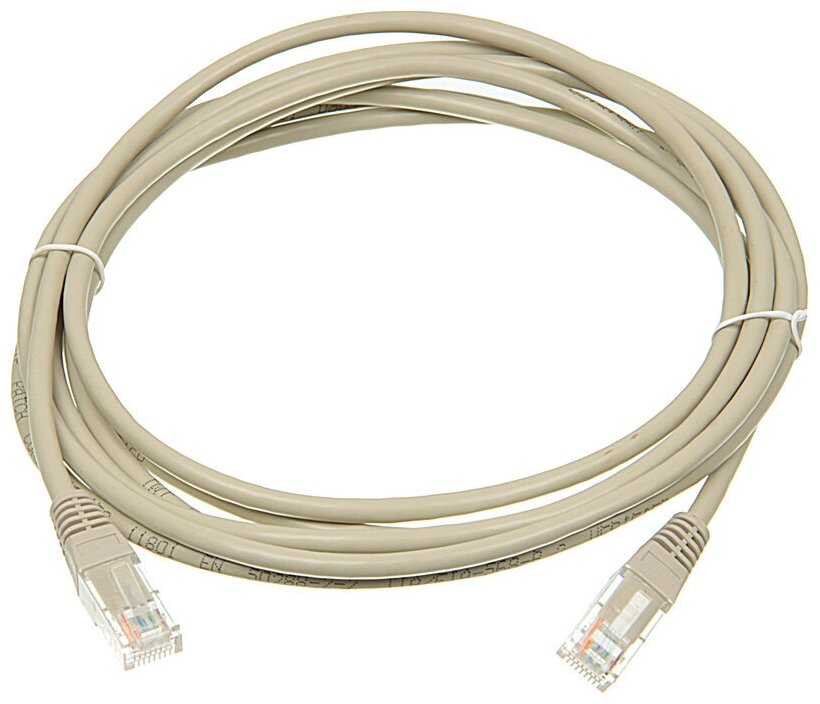 Патч-корд Lanmaster TWT-45-45-3.0-GY UTP вилка RJ-45-вилка RJ-45 категория 5е 3м серый ПВХ (упаковка: 1 штука)