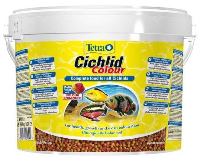 TetraCichlid Colour корм для всех видов цихлид для улучшения окраса 10 л (ведро) .