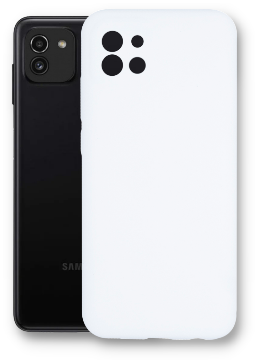Чехол Silicone Cover №1 для Samsung Galaxy A03. Накладка / бампер с защитой камеры Самсунг А03