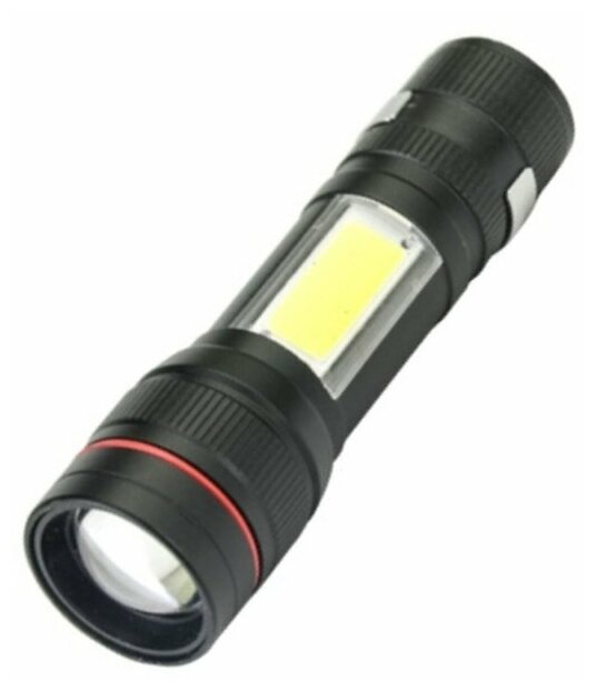 Фонарь светодиодный Flashlight USB аккумуляторный черный/фонарик с usb зарядкой/фонарик аккумуляторный / карманный фонарик