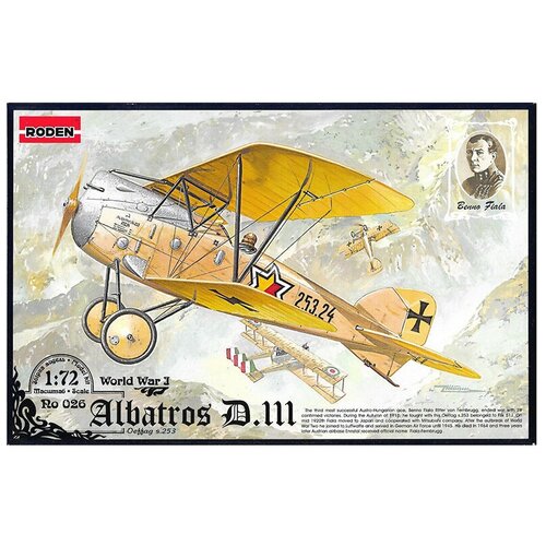 Roden Сборная модель Rod026 Немецкий истребитель-биплан Albatros D.III, 1/72 roden сборная модель rod061 французский истребитель nieuport 27 1 72