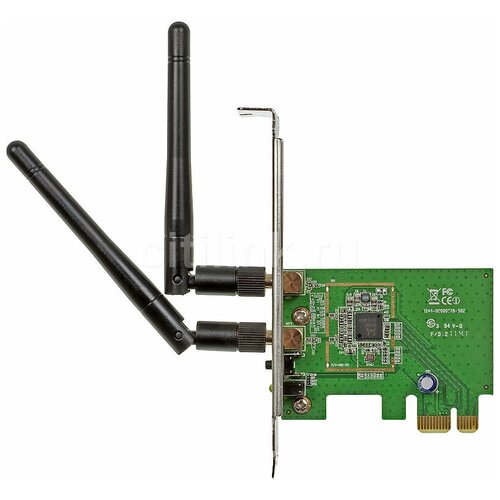 Сетевой адаптер WiFi Asus PCE-N15 N300 PCI Express (ант. внеш. съем) 2ант. сетевой адаптер wifi bluetooth tp link archer t5e ac1200 pci express ант внеш съем 2ант