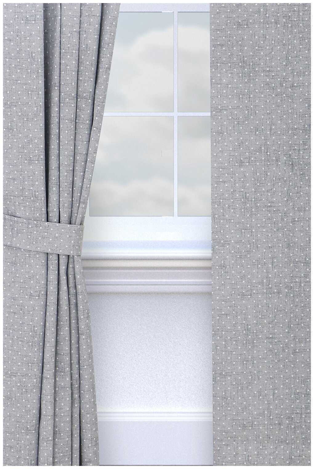 Комплект штор Lizzy Home рогожка размер 150х180 цв. серый