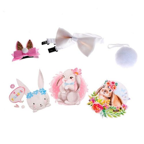 фото Страна карнавалия карнавальный набор «заюшка» ( термопринт+ хвостик+ заколка+ бабочка)