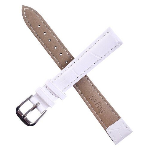 фото ___ ремешок для часов "bugert" 14 мм, натуральная кожа, l=20 см, белый