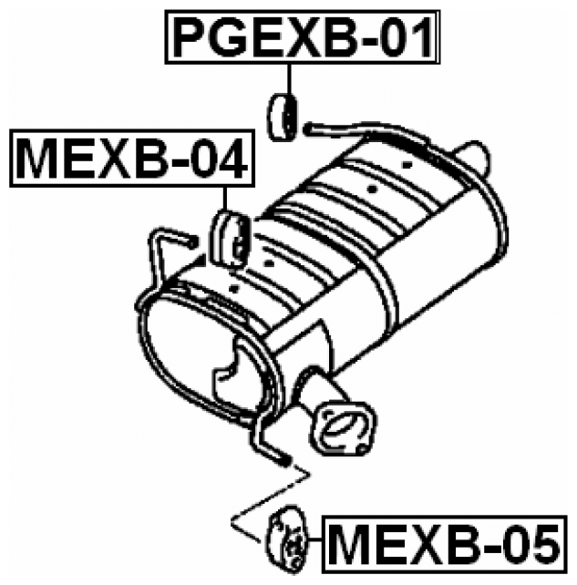 Подушка крепления глушителя Febest PGEXB-01