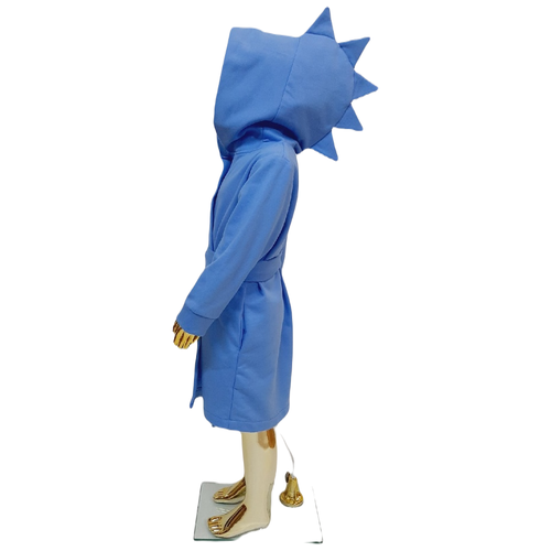 фото Халат dael kids, капюшон, карманы, пояс в комплекте, размер 92, голубой