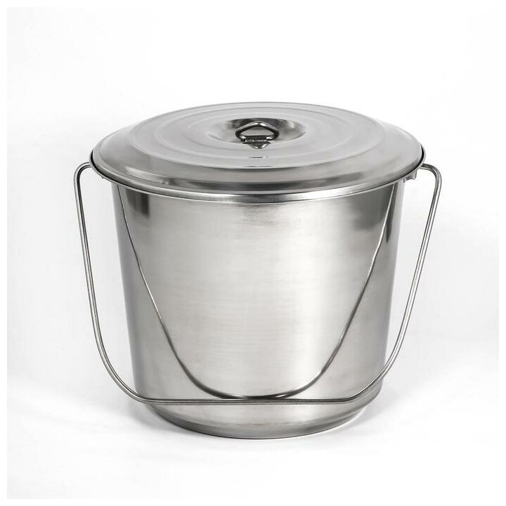 фото Astell Ведро с крышкой, 10 л, мерная шкала, нержавеющая сталь