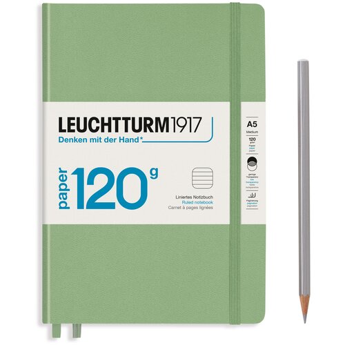 Блокнот Leuchtturm 120g Edition Medium A5 101л в линейку твердая обложка Зеленый Шалфей