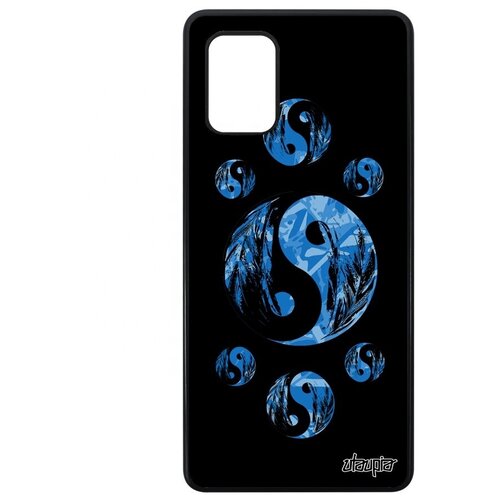 фото Противоударный чехол на смартфон // galaxy a71 // "инь и ян" дизайн yin and yang, utaupia, черный