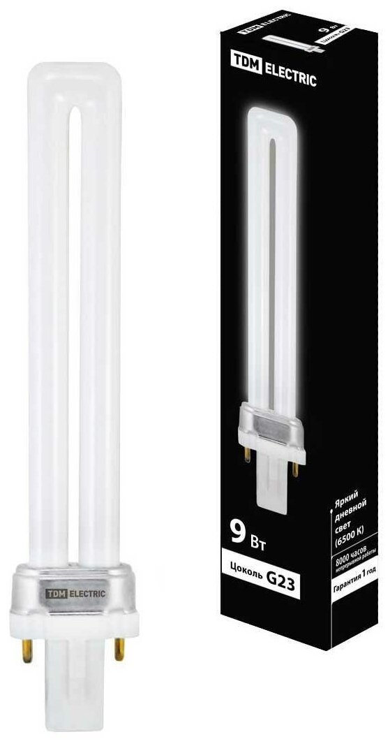 Лампа энергосберегающая TDM КЛЛ-PS-9, G23, 9 Вт, 230 В, 6500 K 3957614
