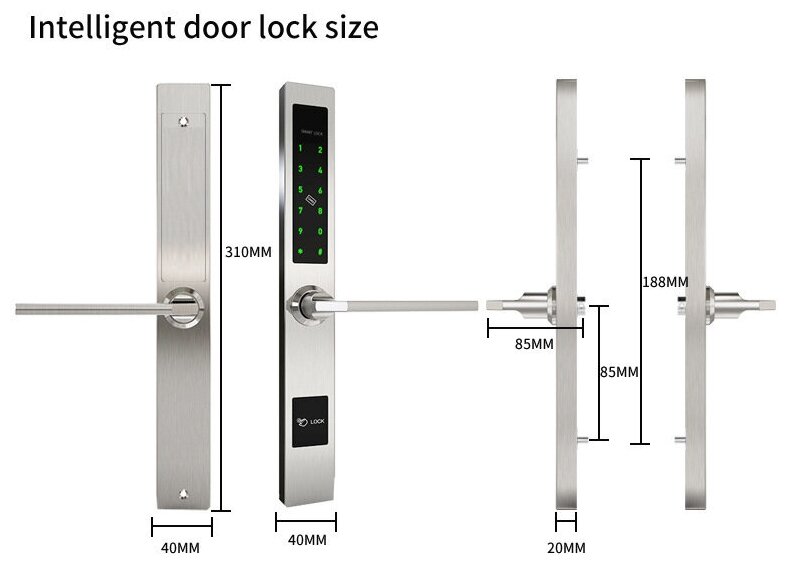 Умный электронный биометрический дверной замок SAFEBURG SMART SLIM LOCK со сканером отпечатка пальца, управление через приложение - фотография № 7