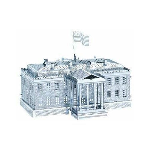 Сборная Объемная металлическая 3D модель White House 7.5x6.8x5.9 см