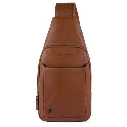 Рюкзак слинг PIQUADRO, черный, коричневый рюкзак слинг piquadro black square ca4827b3 cu фактура матовая коричневый
