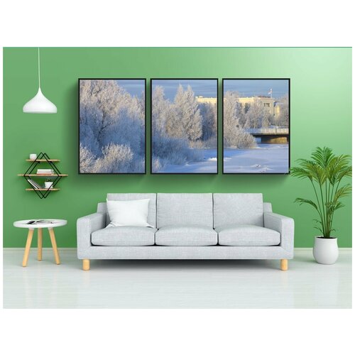 фото Набор модулных постеров для интерьера "пейзаж, финляндия, зима" 60x90 см. в тубусе, без рамки lotsprints