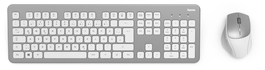Комплект клавиатура+мышь Hama KMW-700 серебристый/белый (r1182676)