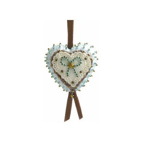 Набор для творчества - елочная игрушка Пряничное сердце (бирюзовое)