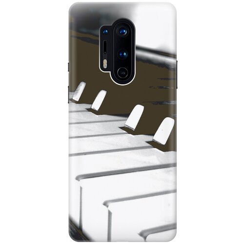 фото Силиконовый чехол на oneplus 8 pro / ванплюс 8 про с принтом "черно-белые клавиши gosso