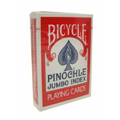 Игральные карты Bicycle Pinochle Jumbo Index, красные, Bicycle