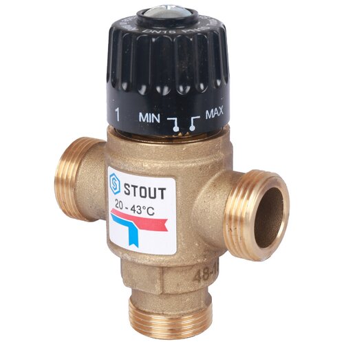 STOUT SVM-0120-164320 STOUT Термостатический смесительный клапан для систем отопления и ГВС 3/4 НР 20-43°С KV 1,6