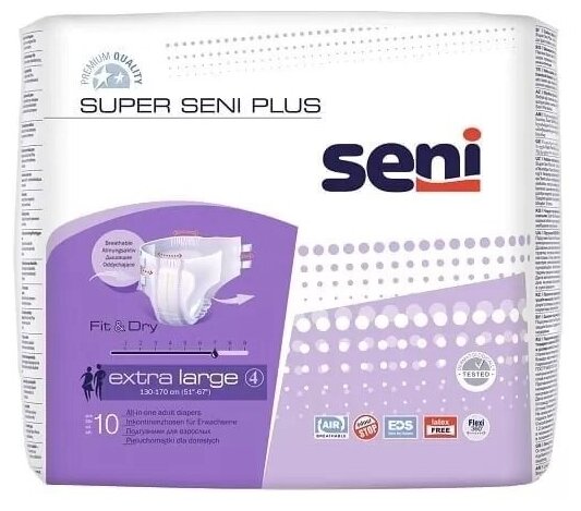    Seni Super Plus Etra Large XL, 130 -170 , 10 *2 