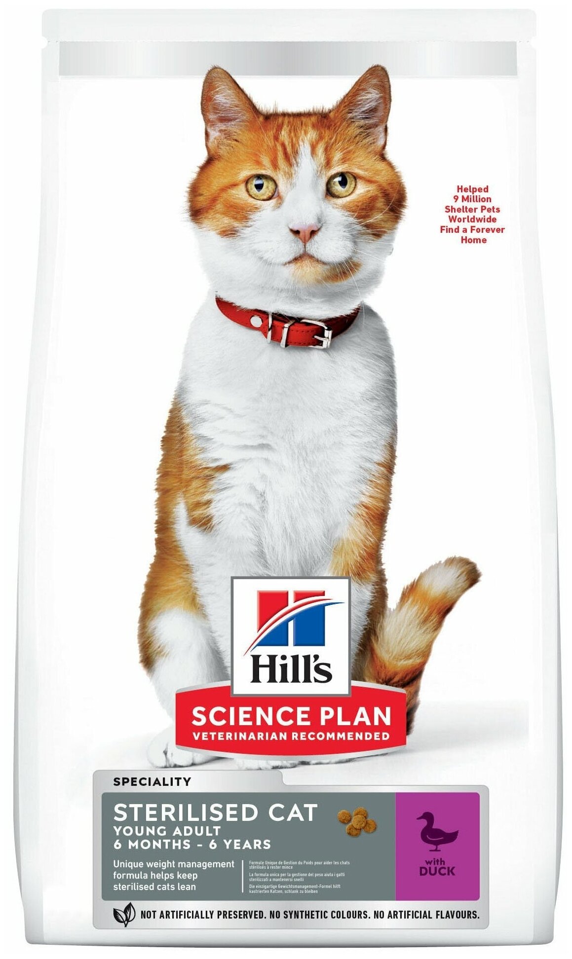 Сухой корм для кошек Hill's Science Plan Sterilised, утка, 1.5 кг
