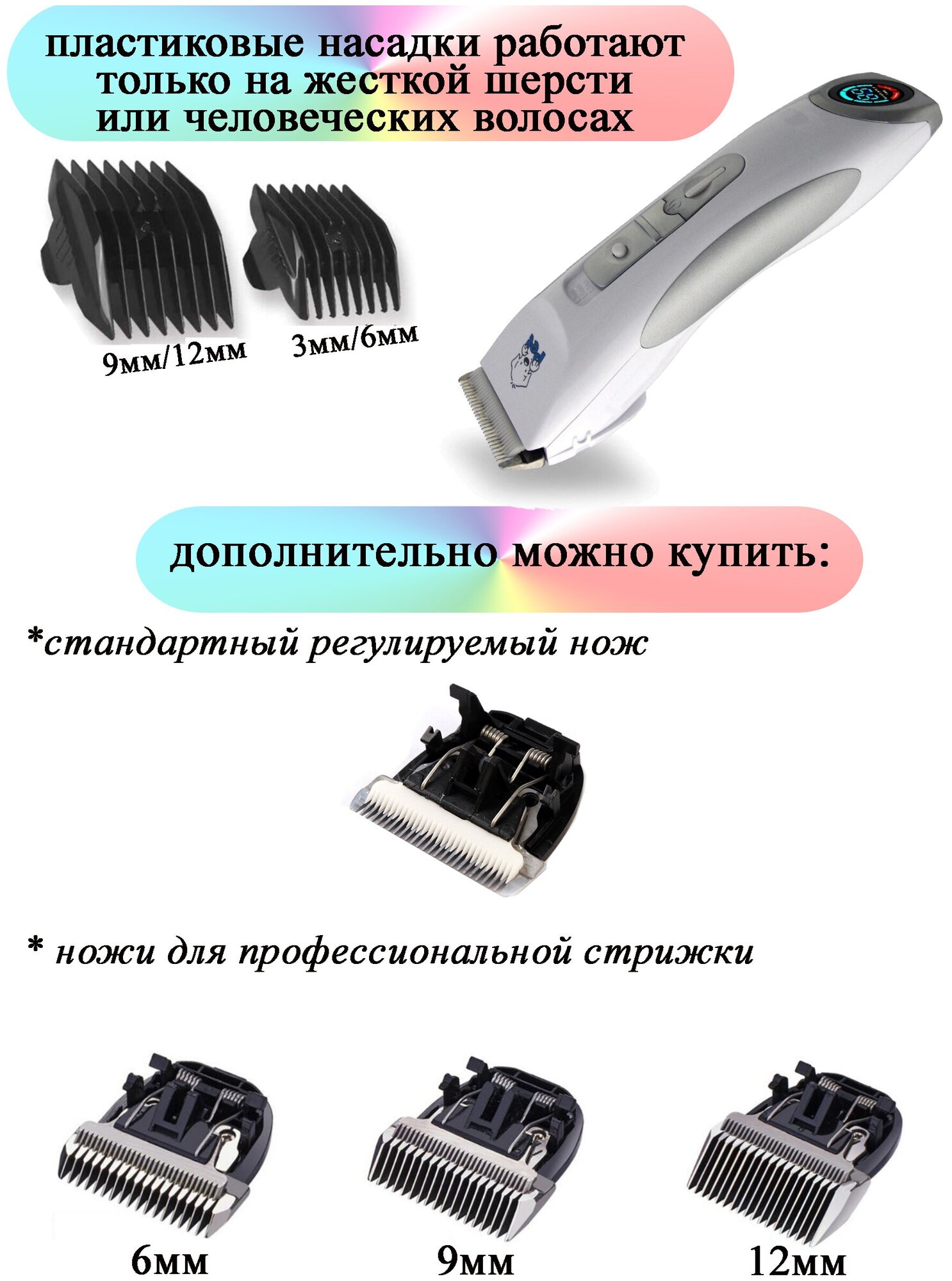 Машинка для стрижки животных Codos CP-9600, белый 325006 - фотография № 3