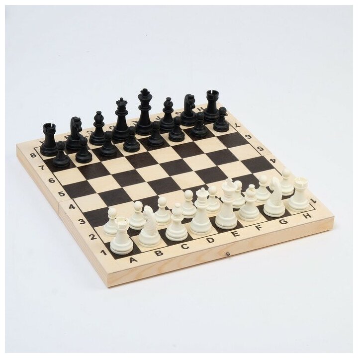 Шахматы обиходные (доска дерево 29х29 см, фигуры пластик, король h=6.2 см) 2879453