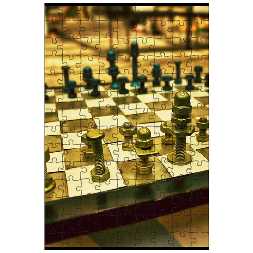 фото Магнитный пазл 27x18см."шахматы, металл, городские" на холодильник lotsprints