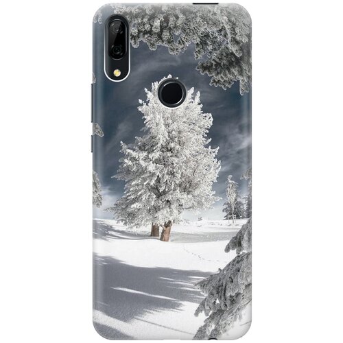 фото Силиконовый чехол на huawei p smart z / y9 prime (2019) / honor 9x / 9x premium / хуавей п смарт зет / у9 прайм (2019) / хонор 9х / 9х премиум с принтом "заснеженные деревья gosso