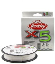 Плетеная леска Berkley X5 150м Полупрозрачная 0,17мм 9,1кг