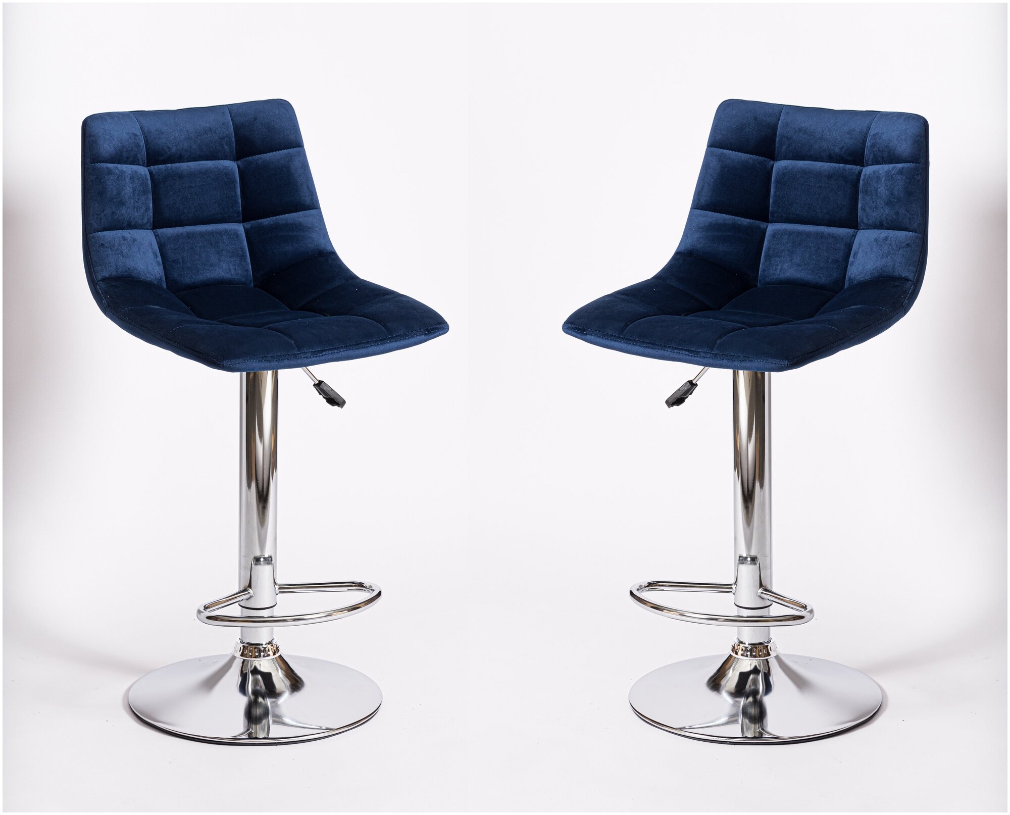 Комплект из двух барных стульев BN-1219, синий вельвет