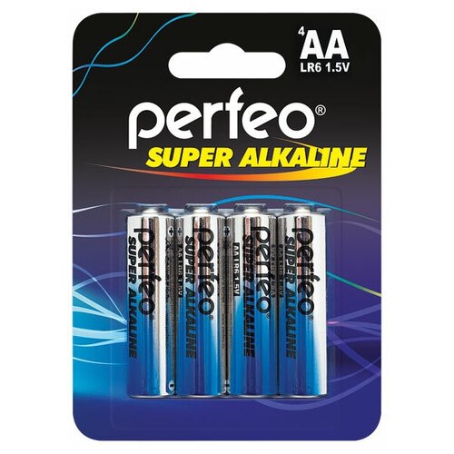 Батарейкa щелочная (алкалиновая) тип AA/LR6, Perfeo ( 4шт в блистере) батарейка perfeo алкалиновая pf lr6 4sh