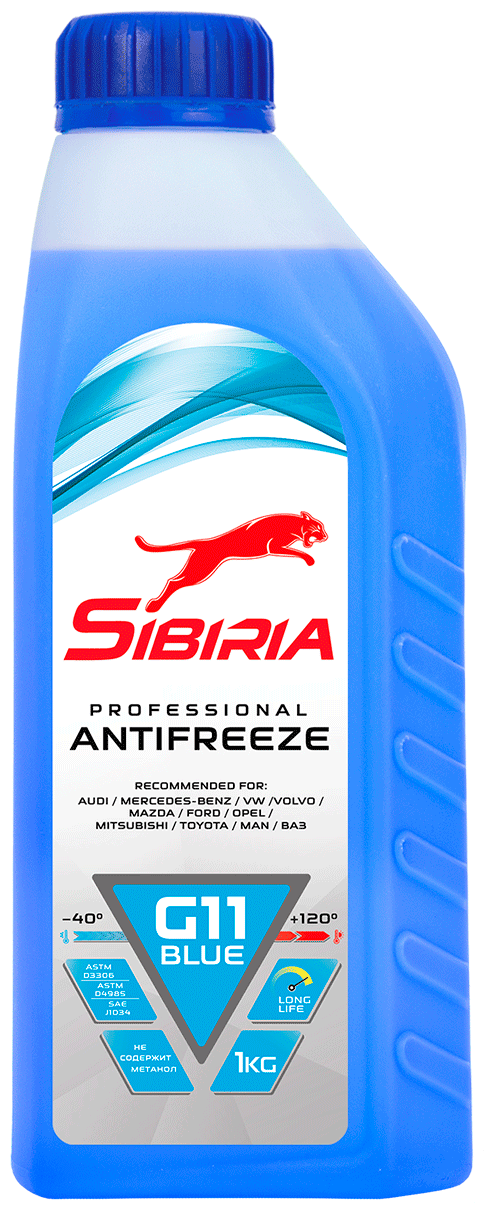 Антифриз SIBIRIA-40 G11 1кг синий