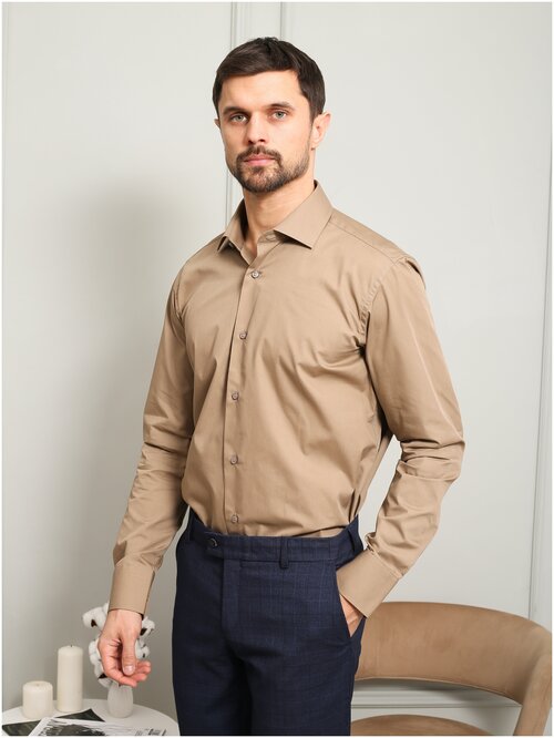Рубашка Allan Neumann, размер 39 176-182, коричневый