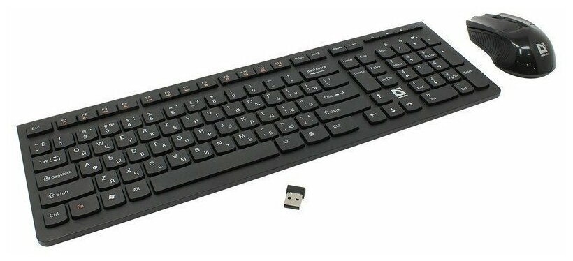 Набор беспроводной DEFENDER Columbia C-775RU, USB, клавиатура, мышь 3 кнопки + 1 колесо-кнопка, черный, 45775