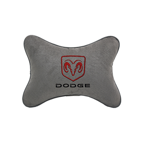 фото Подушка на подголовник алькантара l. grey с логотипом автомобиля dodge vital technologies